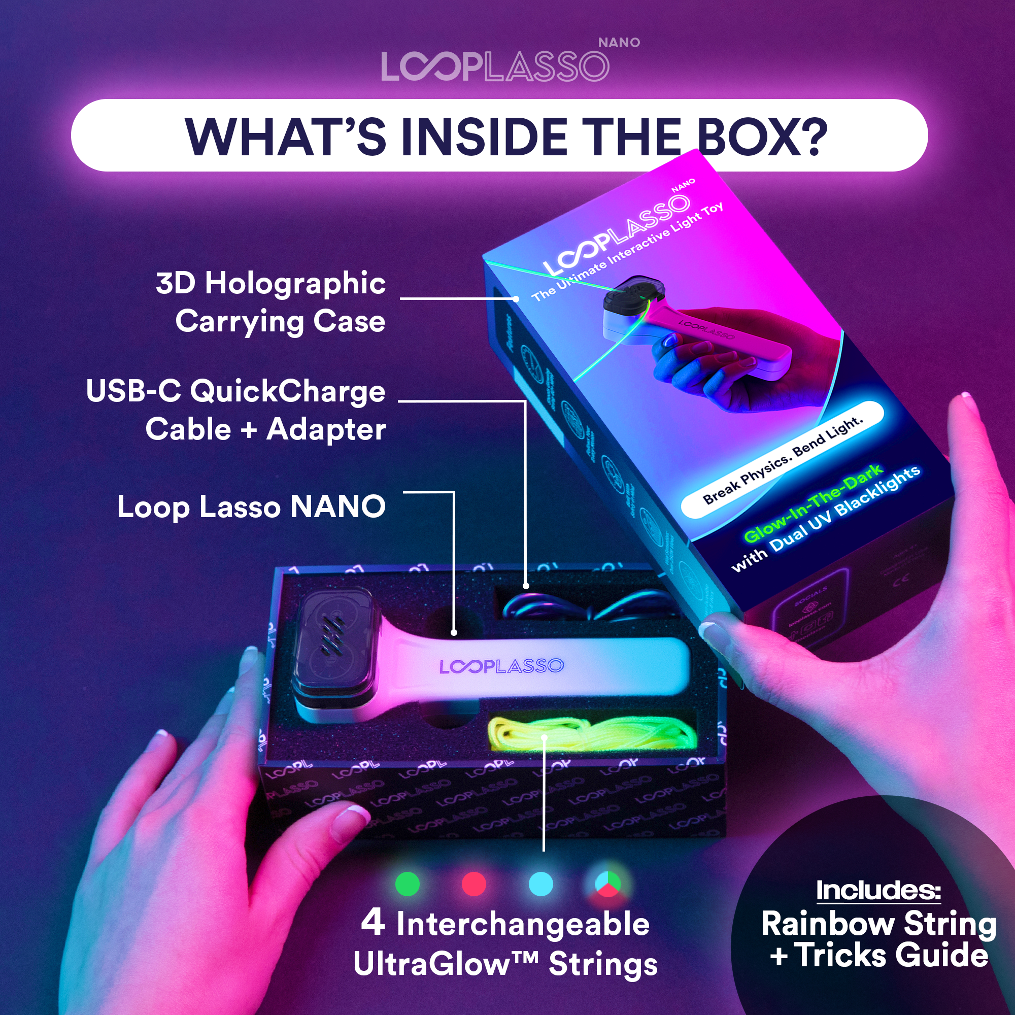 Loop Lasso NANO Glow-Interactive Rope Launcher STEM Toy